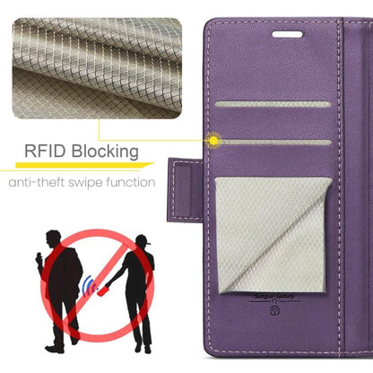 For iPhone 17 Pro Max CaseMe 023 Butterfly Buckle Litchi Texture RFID Anti-theft Leather Phone Case(Purple) - iPhone 17 Pro Max Cases by CaseMe | Online Shopping UK | buy2fix