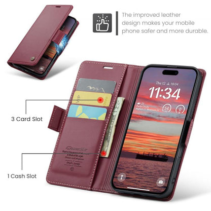 For iPhone 17 Air CaseMe 023 Butterfly Buckle Litchi Texture RFID Anti-theft Leather Phone Case(Red) - iPhone 17 Air Cases by CaseMe | Online Shopping UK | buy2fix