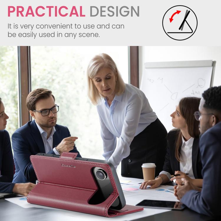 For iPhone 17 Air CaseMe 023 Butterfly Buckle Litchi Texture RFID Anti-theft Leather Phone Case(Red) - iPhone 17 Air Cases by CaseMe | Online Shopping UK | buy2fix