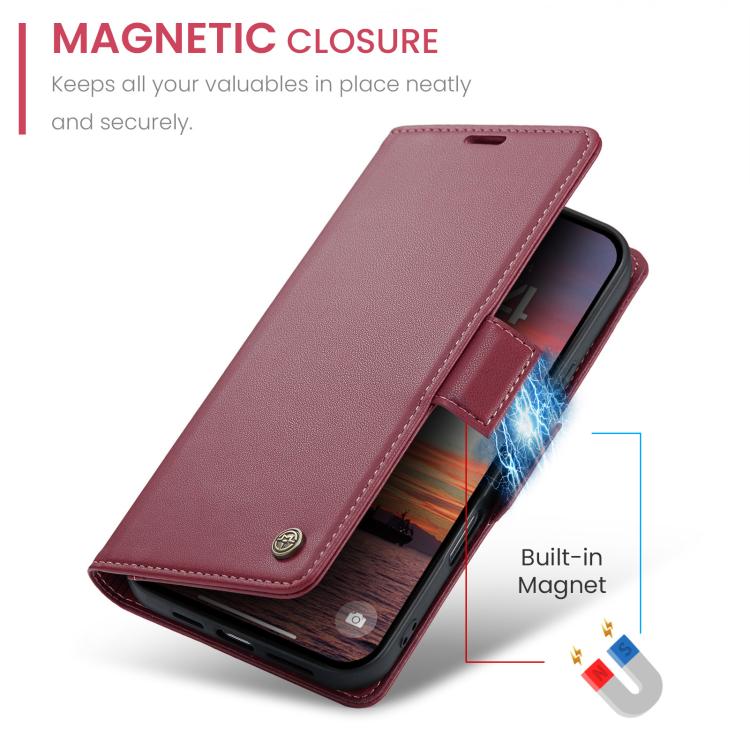 For iPhone 17 Air CaseMe 023 Butterfly Buckle Litchi Texture RFID Anti-theft Leather Phone Case(Red) - iPhone 17 Air Cases by CaseMe | Online Shopping UK | buy2fix