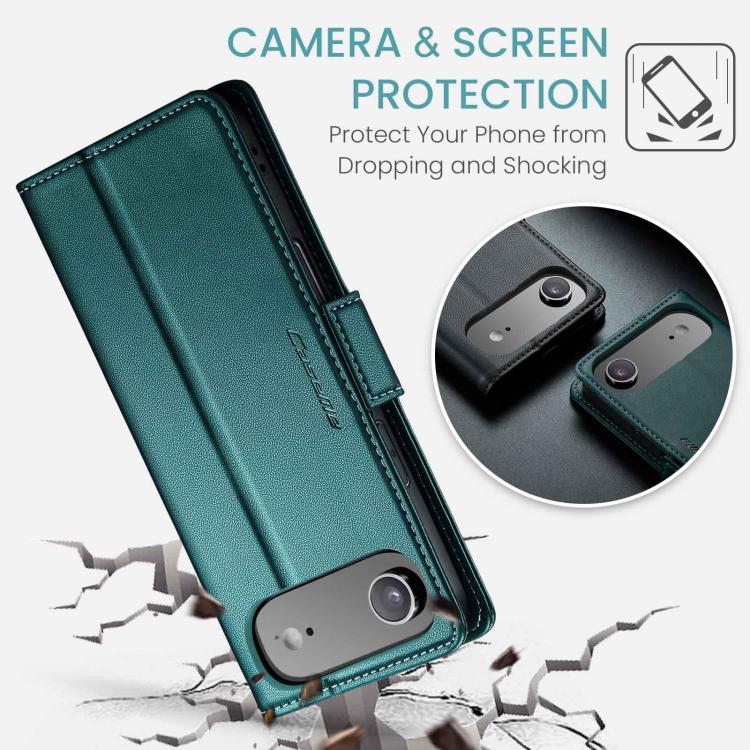 For iPhone 17 Air CaseMe 023 Butterfly Buckle Litchi Texture RFID Anti-theft Leather Phone Case(Green) - iPhone 17 Air Cases by CaseMe | Online Shopping UK | buy2fix
