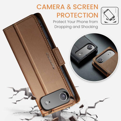 For iPhone 17 Air CaseMe 023 Butterfly Buckle Litchi Texture RFID Anti-theft Leather Phone Case(Brown) - iPhone 17 Air Cases by CaseMe | Online Shopping UK | buy2fix