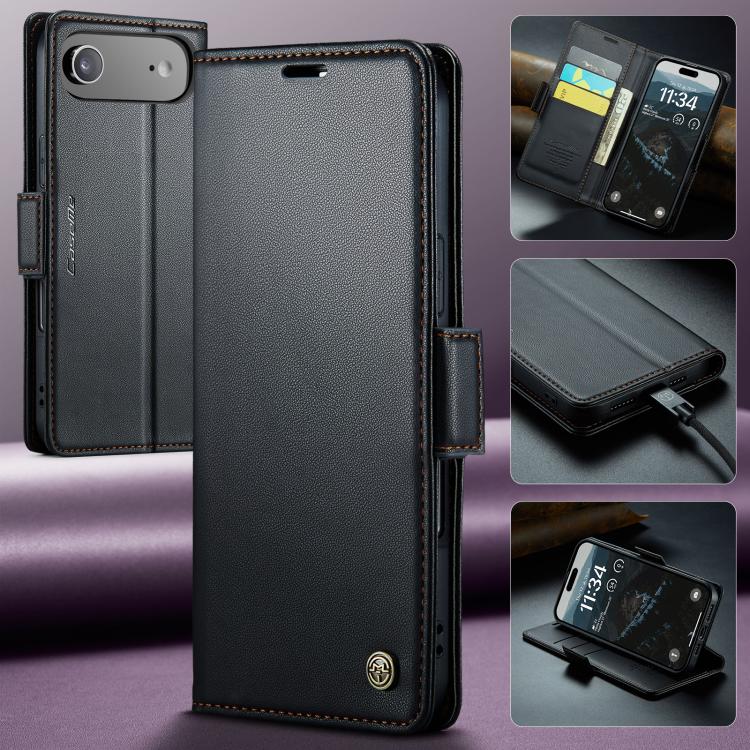 For iPhone Air CaseMe 023 Butterfly Buckle Litchi Texture RFID Anti-theft Leather Phone Case(Black) - iPhone Air Cases by CaseMe | Online Shopping UK | buy2fix