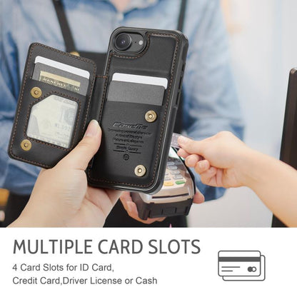 For iPhone 16e CaseMe C22 Card Slots Holder RFID Anti-theft Phone Case(Black) - iPhone 16e Cases by CaseMe | Online Shopping UK | buy2fix