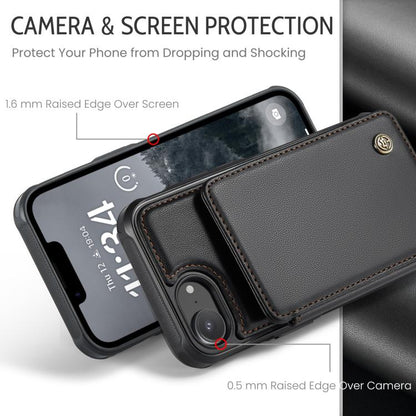 For iPhone 16e CaseMe C22 Card Slots Holder RFID Anti-theft Phone Case(Black) - iPhone 16e Cases by CaseMe | Online Shopping UK | buy2fix