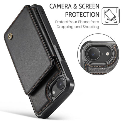 For iPhone 16e CaseMe C22 Card Slots Holder RFID Anti-theft Phone Case(Black) - iPhone 16e Cases by CaseMe | Online Shopping UK | buy2fix