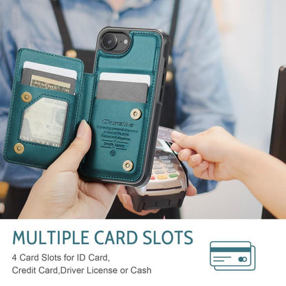 For iPhone 16e CaseMe C22 Card Slots Holder RFID Anti-theft Phone Case(Green) - iPhone 16e Cases by CaseMe | Online Shopping UK | buy2fix