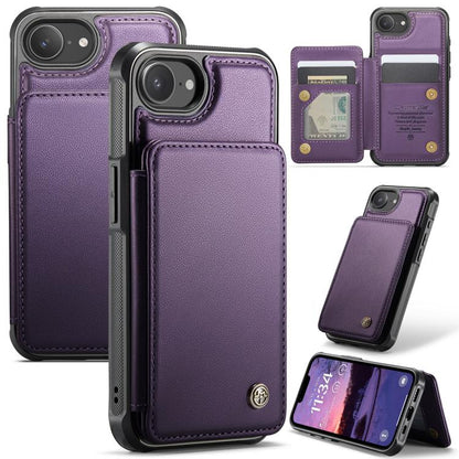 For iPhone 16e CaseMe C22 Card Slots Holder RFID Anti-theft Phone Case(Purple) - iPhone 16e Cases by CaseMe | Online Shopping UK | buy2fix
