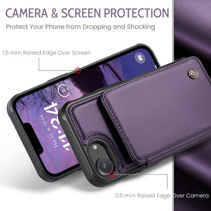 For iPhone 16e CaseMe C22 Card Slots Holder RFID Anti-theft Phone Case(Purple) - iPhone 16e Cases by CaseMe | Online Shopping UK | buy2fix