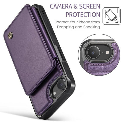 For iPhone 16e CaseMe C22 Card Slots Holder RFID Anti-theft Phone Case(Purple) - iPhone 16e Cases by CaseMe | Online Shopping UK | buy2fix