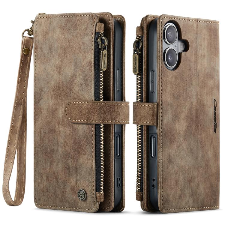 For iPhone 17 CaseMe C30 Card Slots Zipper Wallet Leather Phone Case(Brown) - iPhone 17 Cases by CaseMe | Online Shopping UK | buy2fix