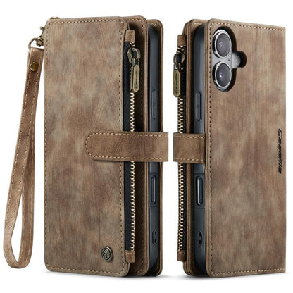 For iPhone 17 CaseMe C30 Card Slots Zipper Wallet Leather Phone Case(Brown) - iPhone 17 Cases by CaseMe | Online Shopping UK | buy2fix