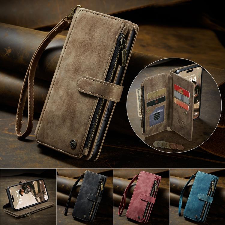 For iPhone 17 CaseMe C30 Card Slots Zipper Wallet Leather Phone Case(Brown) - iPhone 17 Cases by CaseMe | Online Shopping UK | buy2fix