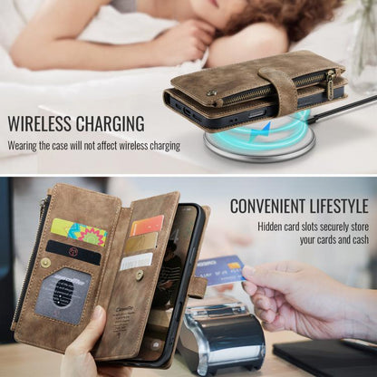 For iPhone 17 CaseMe C30 Card Slots Zipper Wallet Leather Phone Case(Brown) - iPhone 17 Cases by CaseMe | Online Shopping UK | buy2fix