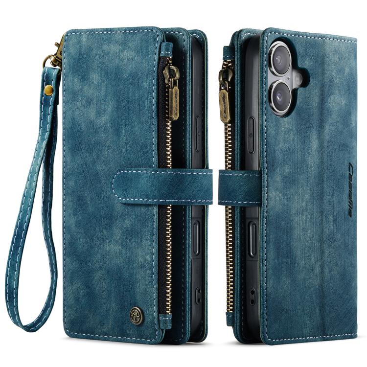 For iPhone 17 CaseMe C30 Card Slots Zipper Wallet Leather Phone Case(Blue) - iPhone 17 Cases by CaseMe | Online Shopping UK | buy2fix
