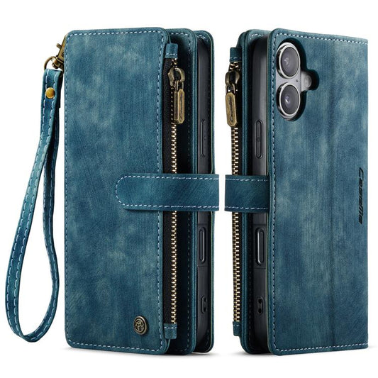 For iPhone 17 CaseMe C30 Card Slots Zipper Wallet Leather Phone Case(Blue) - iPhone 17 Cases by CaseMe | Online Shopping UK | buy2fix