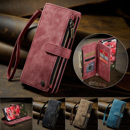 For iPhone 17 CaseMe C30 Card Slots Zipper Wallet Leather Phone Case(Red) - iPhone 17 Cases by CaseMe | Online Shopping UK | buy2fix