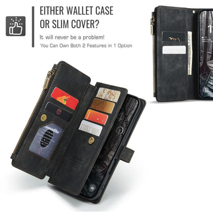 For iPhone 17 Pro CaseMe C30 Card Slots Zipper Wallet Leather Phone Case(Black) - iPhone 17 Pro Cases by CaseMe | Online Shopping UK | buy2fix