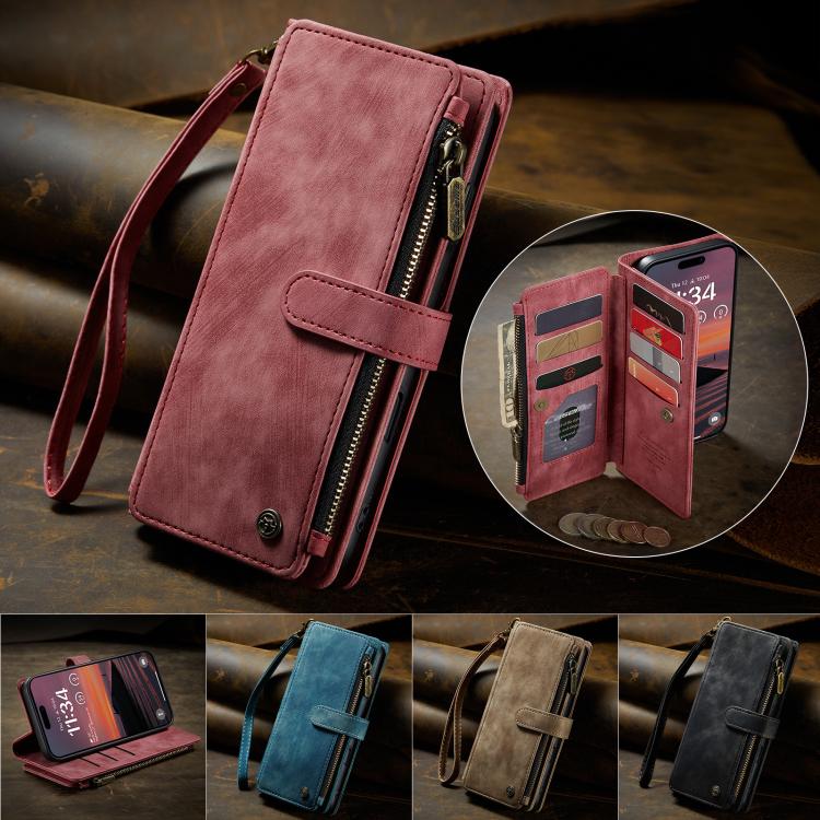For iPhone 17 Pro Max CaseMe C30 Card Slots Zipper Wallet Leather Phone Case(Red) - iPhone 17 Pro Max Cases by CaseMe | Online Shopping UK | buy2fix