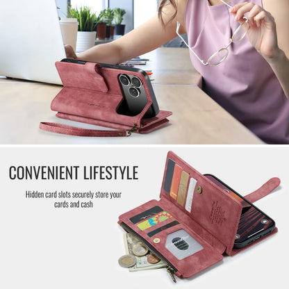 For iPhone 17 Pro Max CaseMe C30 Card Slots Zipper Wallet Leather Phone Case(Red) - iPhone 17 Pro Max Cases by CaseMe | Online Shopping UK | buy2fix