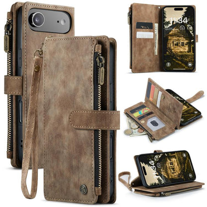 For iPhone Air CaseMe C30 Card Slots Zipper Wallet Leather Phone Case(Brown) - iPhone Air Cases by CaseMe | Online Shopping UK | buy2fix