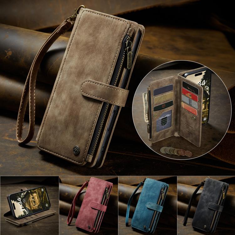 For iPhone Air CaseMe C30 Card Slots Zipper Wallet Leather Phone Case(Brown) - iPhone Air Cases by CaseMe | Online Shopping UK | buy2fix