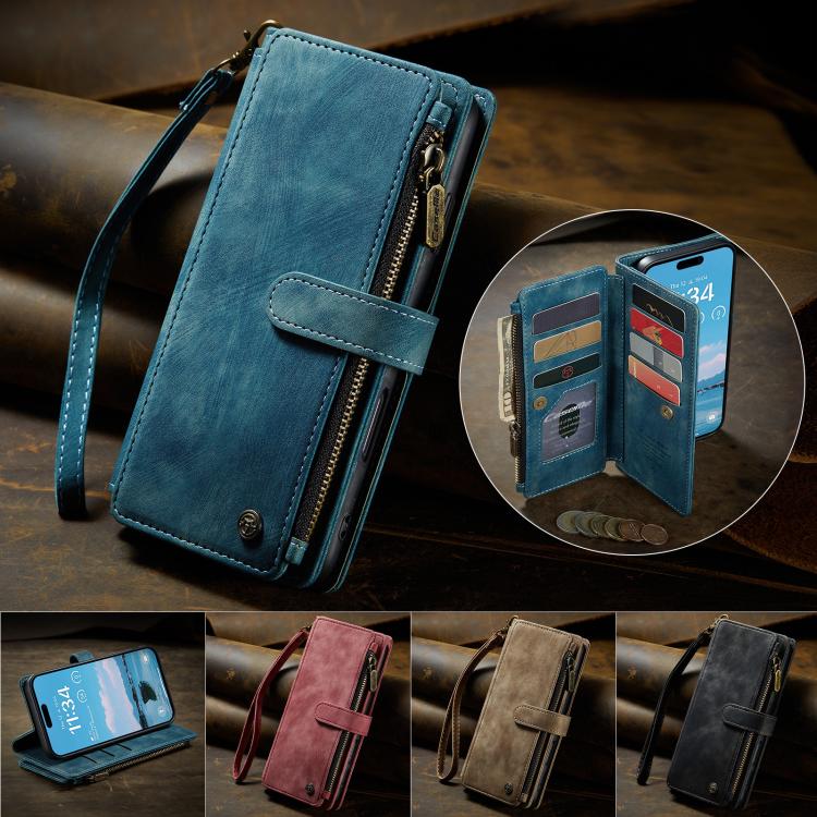 For iPhone Air CaseMe C30 Card Slots Zipper Wallet Leather Phone Case(Blue) - iPhone Air Cases by CaseMe | Online Shopping UK | buy2fix