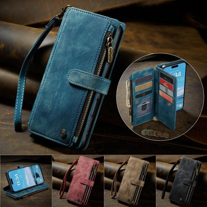 For iPhone Air CaseMe C30 Card Slots Zipper Wallet Leather Phone Case(Blue) - iPhone Air Cases by CaseMe | Online Shopping UK | buy2fix