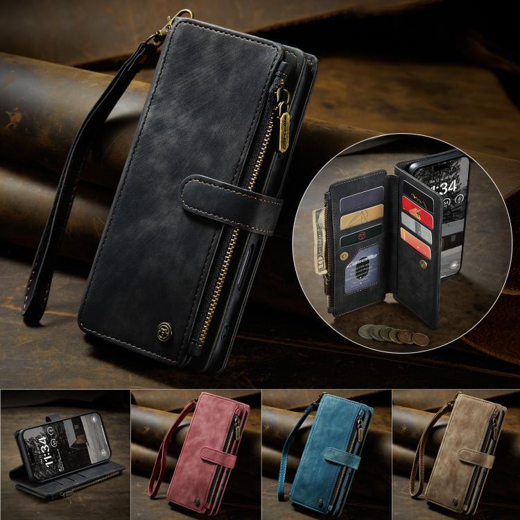 For iPhone Air CaseMe C30 Card Slots Zipper Wallet Leather Phone Case(Black) - iPhone Air Cases by CaseMe | Online Shopping UK | buy2fix