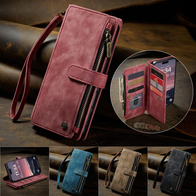 For iPhone Air CaseMe C30 Card Slots Zipper Wallet Leather Phone Case(Red) - iPhone Air Cases by CaseMe | Online Shopping UK | buy2fix