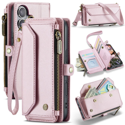 For iPhone 16 CaseMe C36 Card Slots Zipper Wallet RFID Anti-theft Leather Phone Case(Pink) - iPhone 16 Cases by CaseMe | Online Shopping UK | buy2fix