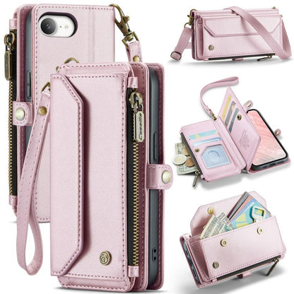 For iPhone 16e CaseMe C36 Card Slots Zipper Wallet RFID Anti-theft Leather Phone Case(Pink) - iPhone 16e Cases by CaseMe | Online Shopping UK | buy2fix