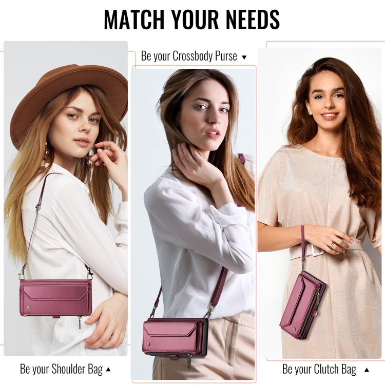 For iPhone 16e CaseMe C36 Card Slots Zipper Wallet RFID Anti-theft Leather Phone Case(Red) - iPhone 16e Cases by CaseMe | Online Shopping UK | buy2fix