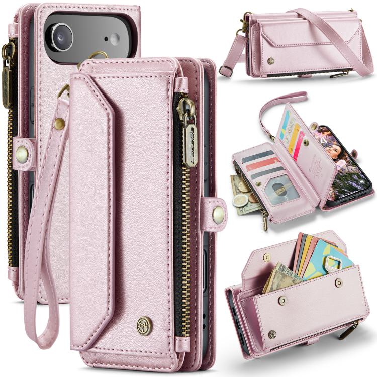 For iPhone Air CaseMe C36 Card Slots Zipper Wallet RFID Anti-theft Leather Phone Case(Pink) - iPhone Air Cases by CaseMe | Online Shopping UK | buy2fix