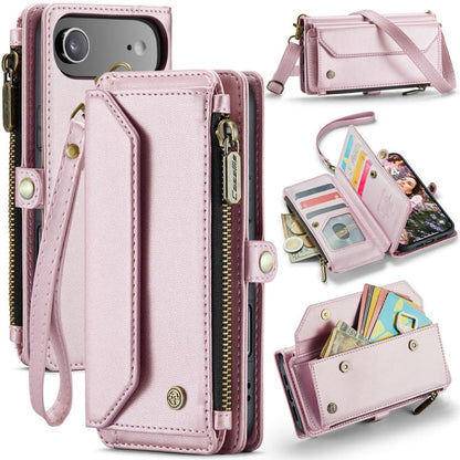 For iPhone Air CaseMe C36 Card Slots Zipper Wallet RFID Anti-theft Leather Phone Case(Pink) - iPhone Air Cases by CaseMe | Online Shopping UK | buy2fix