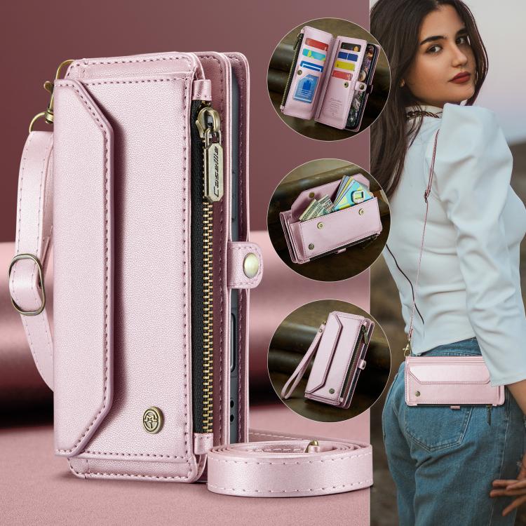 For iPhone Air CaseMe C36 Card Slots Zipper Wallet RFID Anti-theft Leather Phone Case(Pink) - iPhone Air Cases by CaseMe | Online Shopping UK | buy2fix