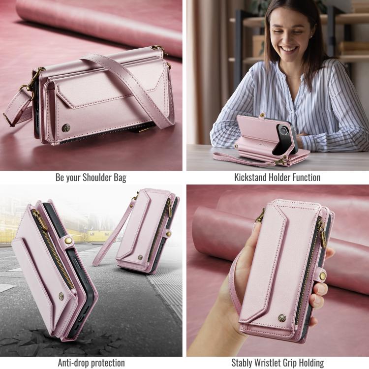 For iPhone Air CaseMe C36 Card Slots Zipper Wallet RFID Anti-theft Leather Phone Case(Pink) - iPhone Air Cases by CaseMe | Online Shopping UK | buy2fix