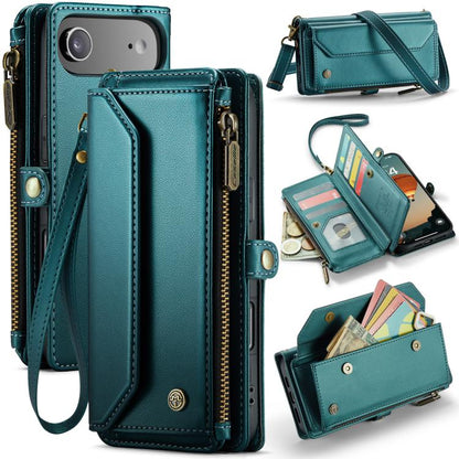 For iPhone Air CaseMe C36 Card Slots Zipper Wallet RFID Anti-theft Leather Phone Case(Blue) - iPhone Air Cases by CaseMe | Online Shopping UK | buy2fix