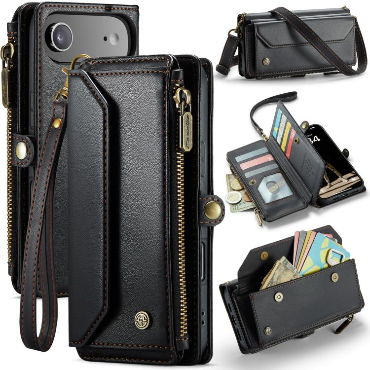 For iPhone Air CaseMe C36 Card Slots Zipper Wallet RFID Anti-theft Leather Phone Case(Black) - iPhone Air Cases by CaseMe | Online Shopping UK | buy2fix