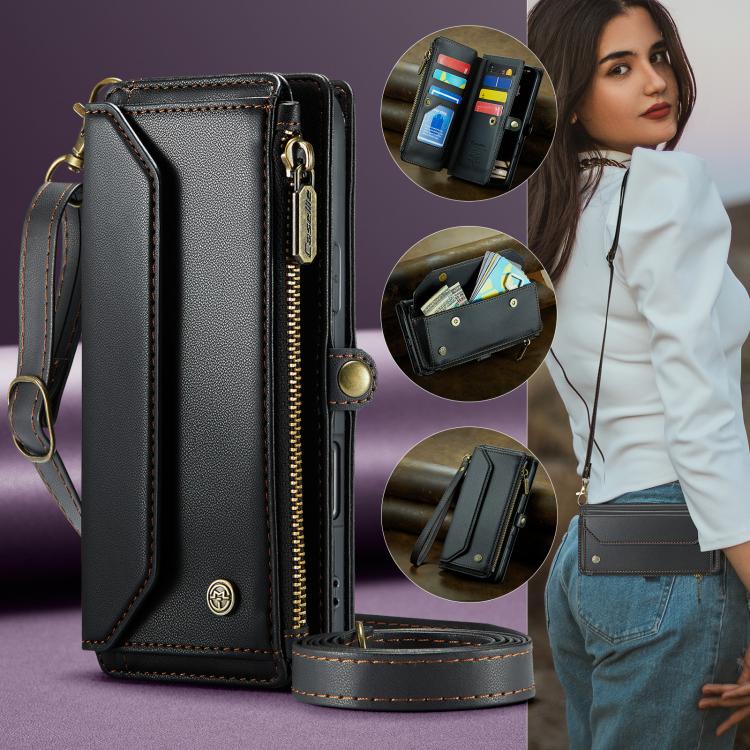 For iPhone Air CaseMe C36 Card Slots Zipper Wallet RFID Anti-theft Leather Phone Case(Black) - iPhone Air Cases by CaseMe | Online Shopping UK | buy2fix