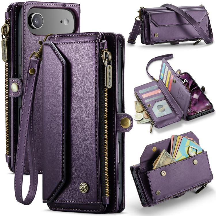For iPhone Air CaseMe C36 Card Slots Zipper Wallet RFID Anti-theft Leather Phone Case(Purple) - iPhone Air Cases by CaseMe | Online Shopping UK | buy2fix