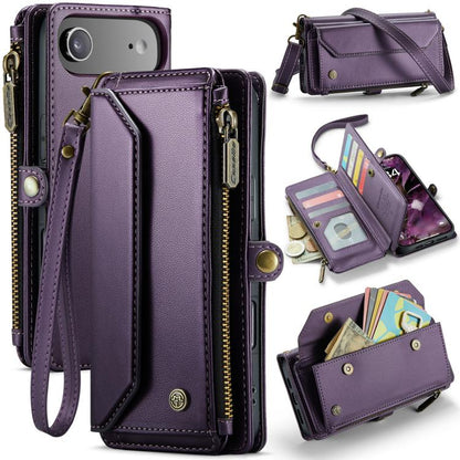 For iPhone Air CaseMe C36 Card Slots Zipper Wallet RFID Anti-theft Leather Phone Case(Purple) - iPhone Air Cases by CaseMe | Online Shopping UK | buy2fix
