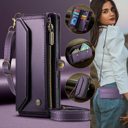 For iPhone Air CaseMe C36 Card Slots Zipper Wallet RFID Anti-theft Leather Phone Case(Purple) - iPhone Air Cases by CaseMe | Online Shopping UK | buy2fix