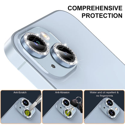 For iPhone 16 / 16 Plus ENKAY AR Anti-reflection Individual Diamond Ring Camera Lens Glass Full Film(Light Purple) - iPhone 16 Plus Tempered Glass by ENKAY | Online Shopping UK | buy2fix