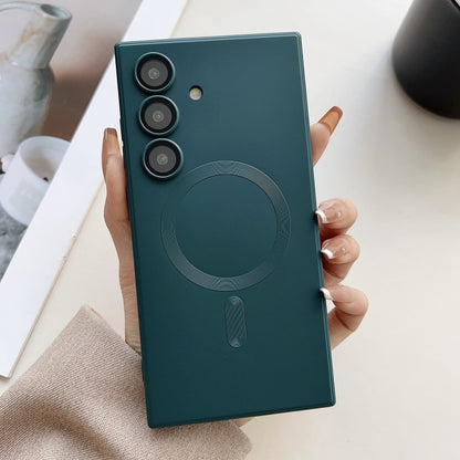 For Samsung Galaxy S25 5G Metallic Paint Magsafe Liquid TPU Phone Case(Green) by buy2fix