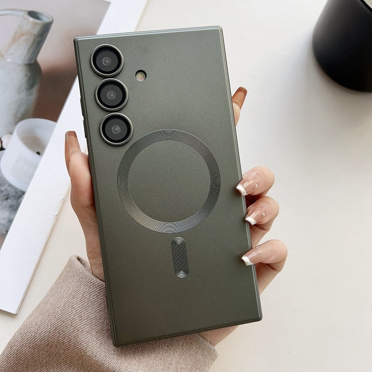 For Samsung Galaxy S25+ 5G Metallic Paint Magsafe Liquid TPU Phone Case(Grey) by buy2fix