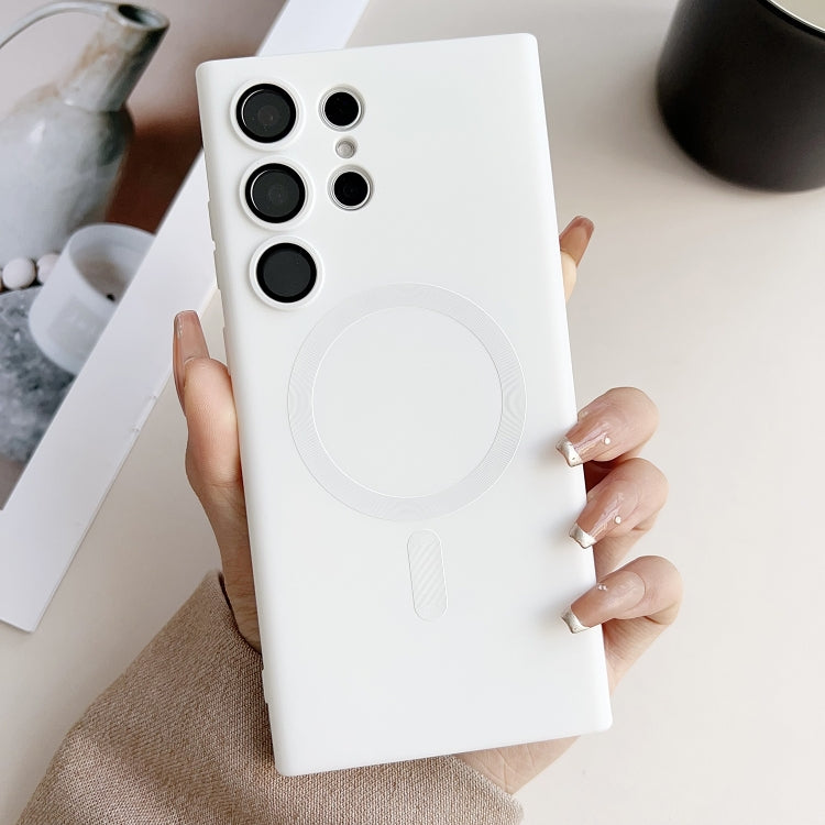 For Samsung Galaxy S25+ 5G Metallic Paint Magsafe Liquid TPU Phone Case(Grey) by buy2fix