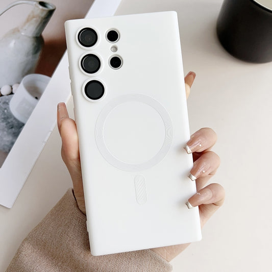 For Samsung Galaxy S25 Ultra 5G Metallic Paint Magsafe Liquid TPU Phone Case(Blue) by buy2fix