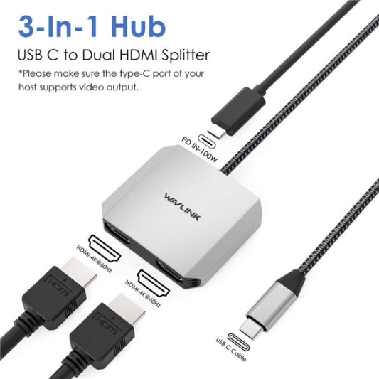 WAVLINK UHP510 Pro 87W PD Charging USB C to Dual HD Converter 4K 60Hz Monitor Adapter by WAVLINK