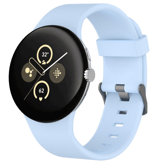 For Google Pixel Watch 5 / 4 / 3 45mm Solid Color Sports Silicone Watch Band(Blue)